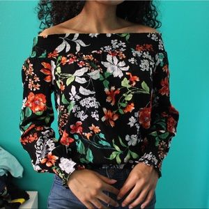 ambiance off the shoulder floral blouse
